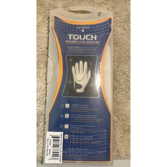 Maxfli Touch Right Hand Golf Glove Mens ML U-Flex Lycra Weave Cabretta Leather - Picture 3 of 10
